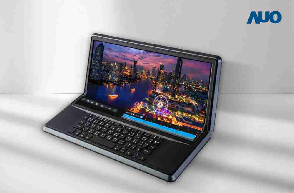 尊龙集团14.6吋Micro LED折迭显示屏幕，，，，搭配半径4mm的弯折绞炼，，，，以及高画素、、、、高亮度、、、高对比度的显示技术特点，，，即便在大视角下仍保有绝佳色相与亮度